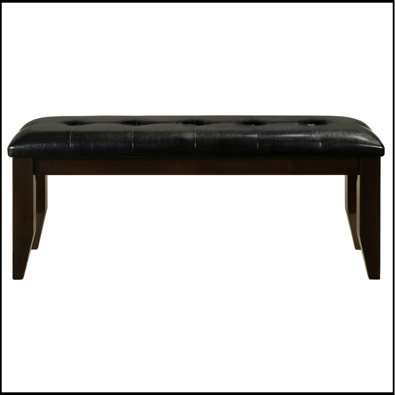Banc rembourré cappuccino et noir, sièges confortables et élégants pour les cuisines modernes et les salles à manger élégantes.
