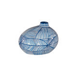 Indigo Mosaic Vase, Wide