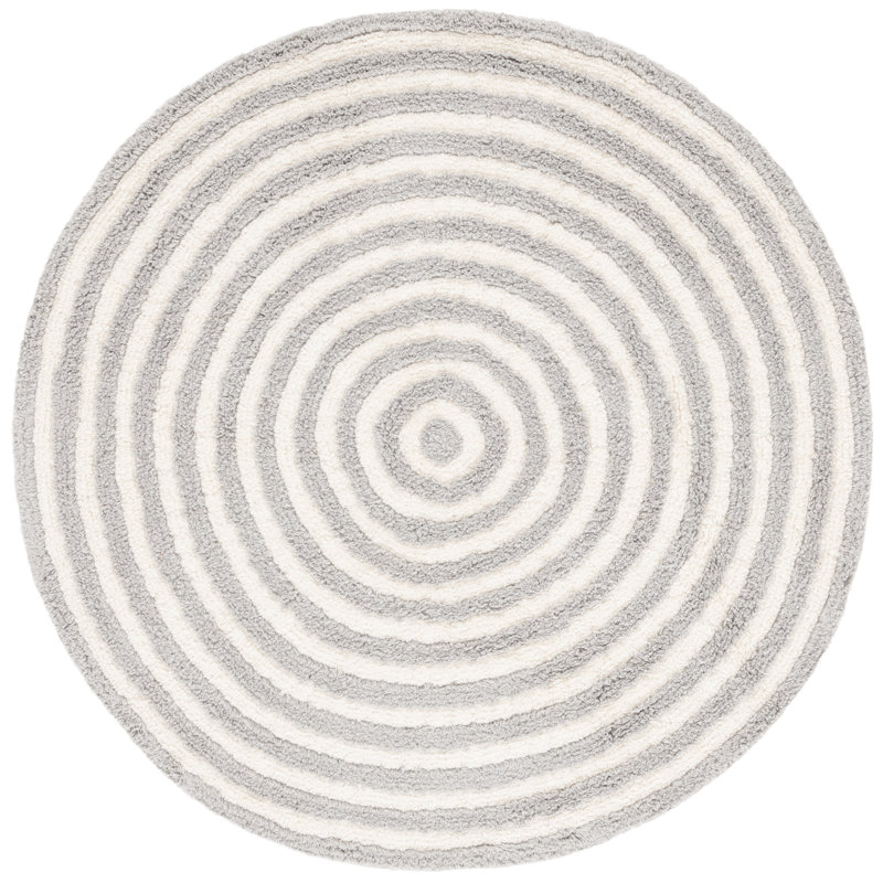 Tapis d'intérieur lavable à la machine en coton recyclé touffeté à la main 229 Easy Care, Rond 6 pi