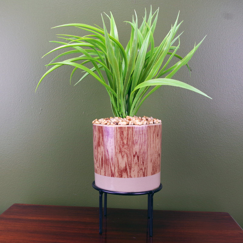 35 cm H Faux Ficus and Foliage Plant in Ceramic Pot