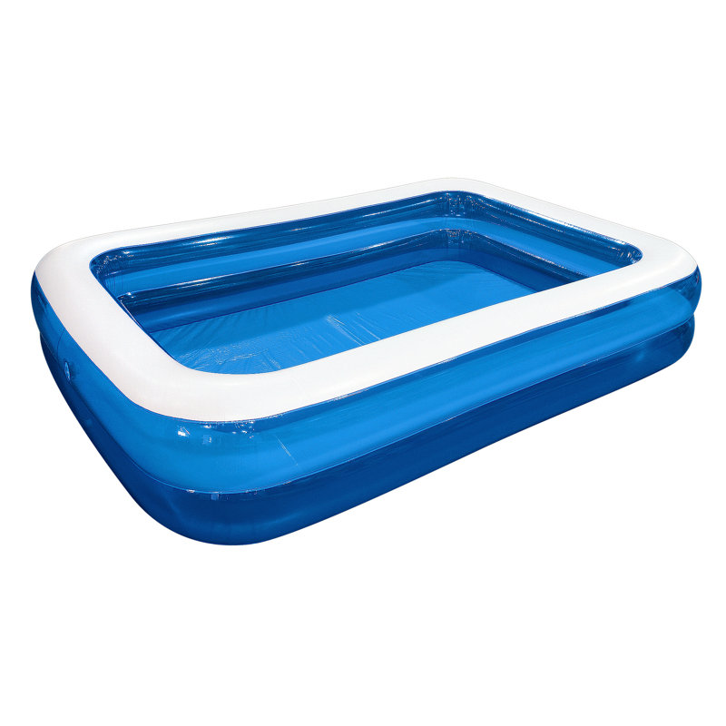 Piscine gonflable rectangulaire bleue et blanche, L 10 pi x l 6 pi x H 20 po