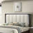 Wooden Platform Bed with Upholstered Headboard
