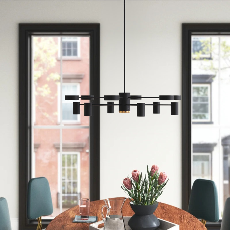Lustre spoutnik linéaire à 11 lumières Bradon