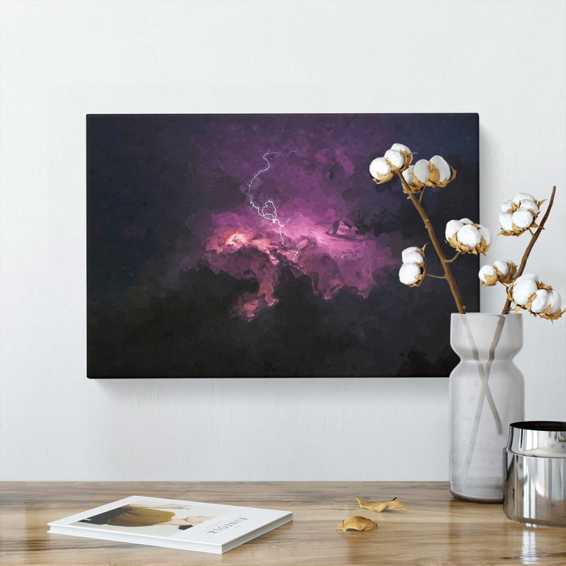 Lightning Storm In Abstract - Wrapped Canvas, 60cm H x 91cm W x 3cm D