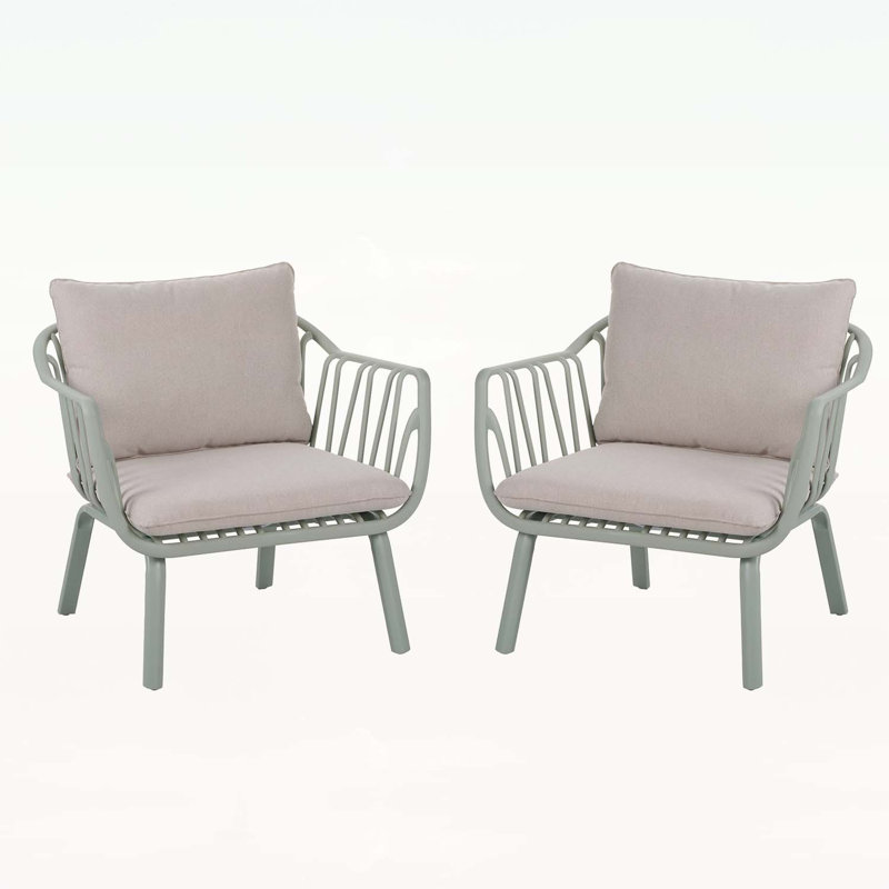 Outdoor Chair Set for Ultimate Relaxation and Long-Term Use, Beige/Light Green