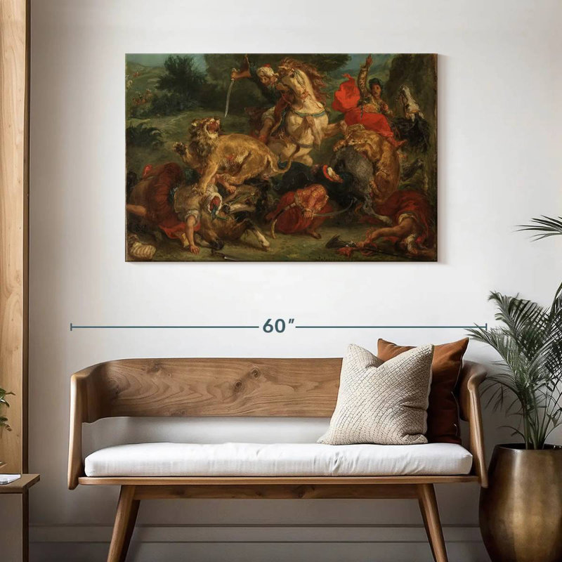 Senne la chasse au lion, H 30 po x l 45 po