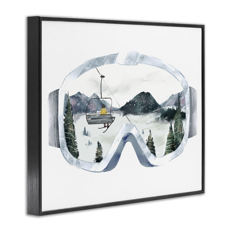 «Ski Mountain Reflection In Sports Goggles Winter Forest», art mural surdimensionné par Ziwei Li, H 16 po x l 20 po