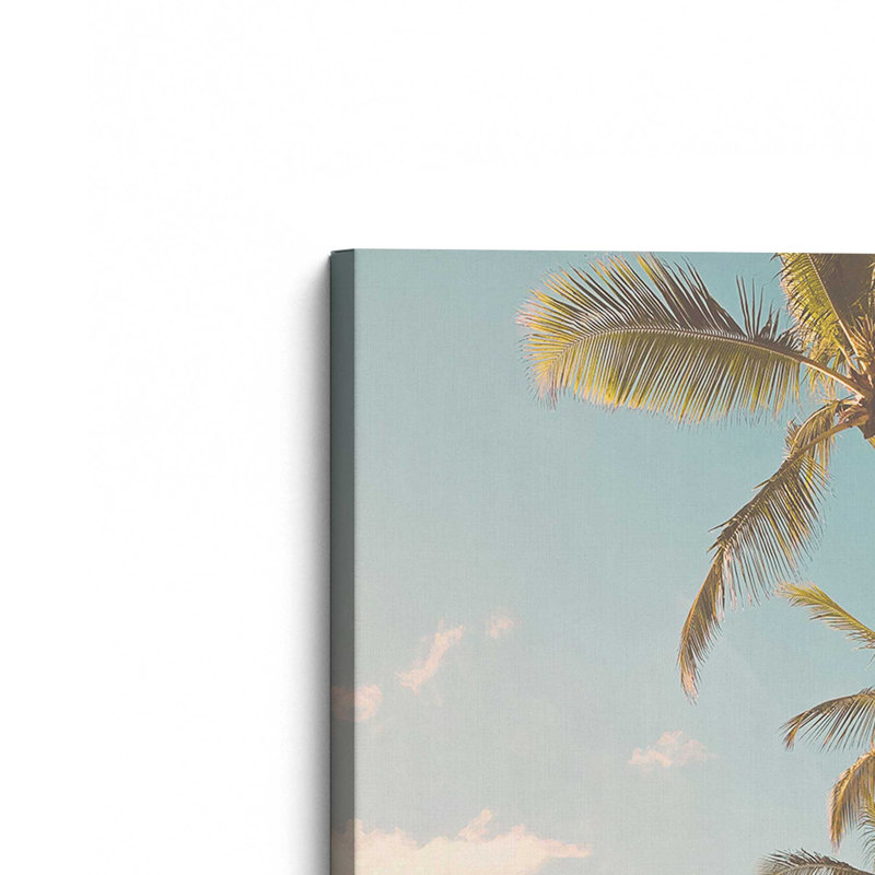 «Soft Sunset Palms», reproduction d'art sur toile, 32 po x 48 po, Toile tendue