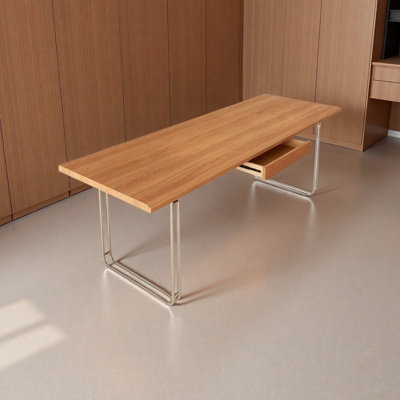 Bauhaus Solid Wood Computer Desk with Drawers