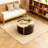 Black gold round mirror coffee table