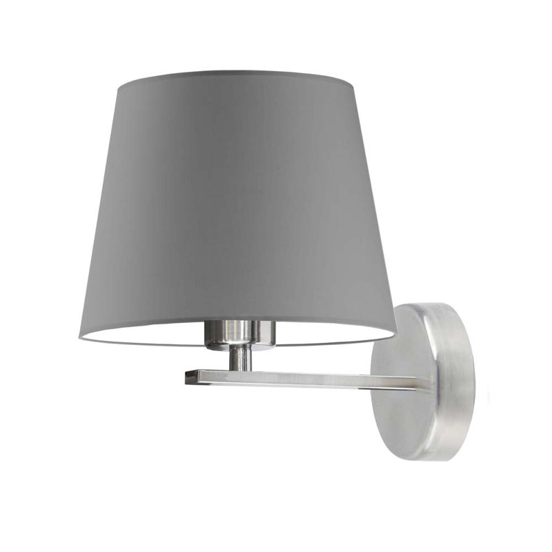 Ayad Armed Sconce, Brushed Steel, Grey