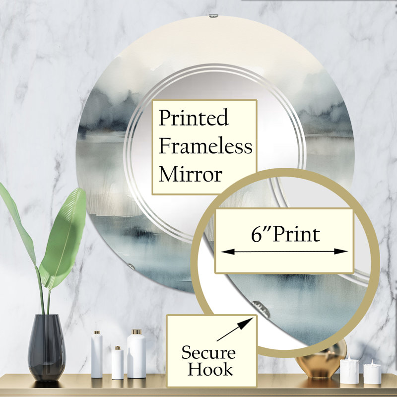 Miroir mural rond Douberly, 32 po x 32 po