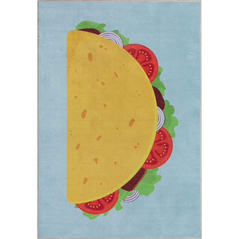 Tapis bleu Kehr Double Taco Novelty, Rectangle 3 pi 3 po x 5 pi