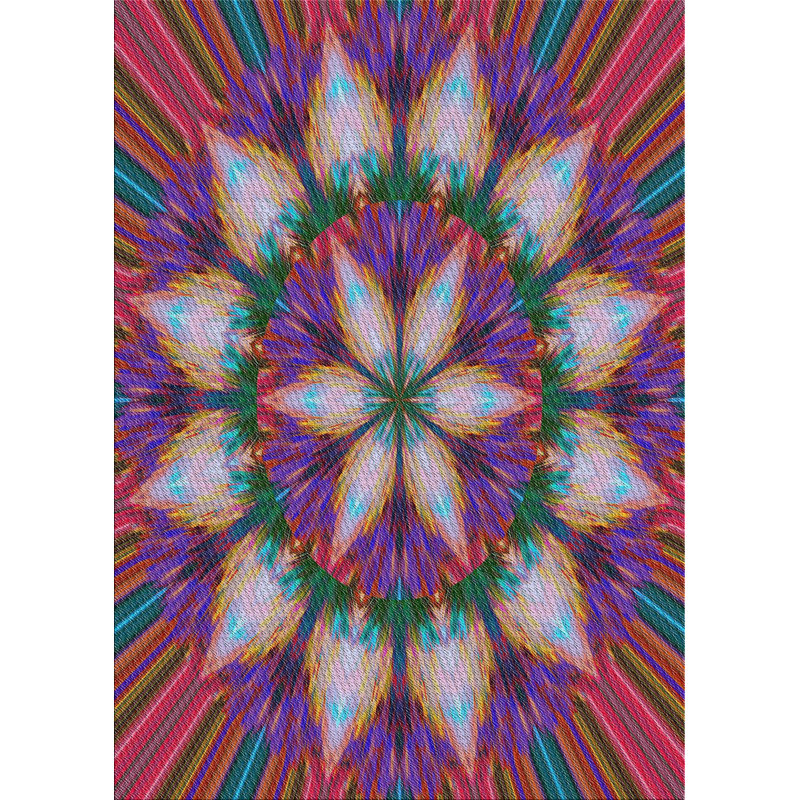 Abstrait rose Tapis décoratif, Rectangle 2 pi x 3 pi