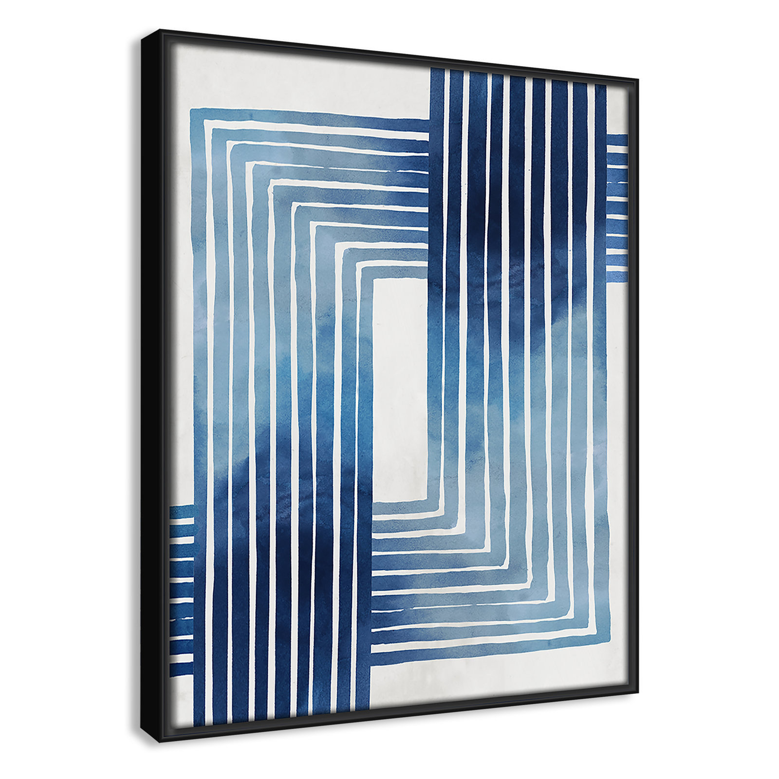 Lanny "In Unison" Painting by Eva Watts, Black Framed Canvas, 15.5" H x 12.5" W x 2" D