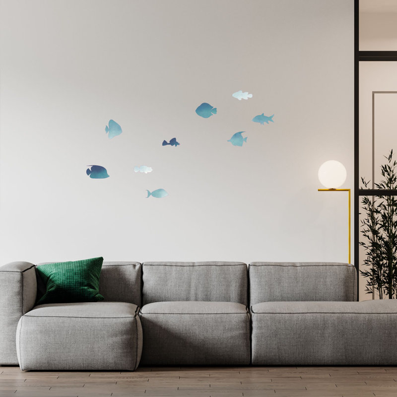 Adhésif décoratif océan, poissons de mer, H 18 po x l 30 po