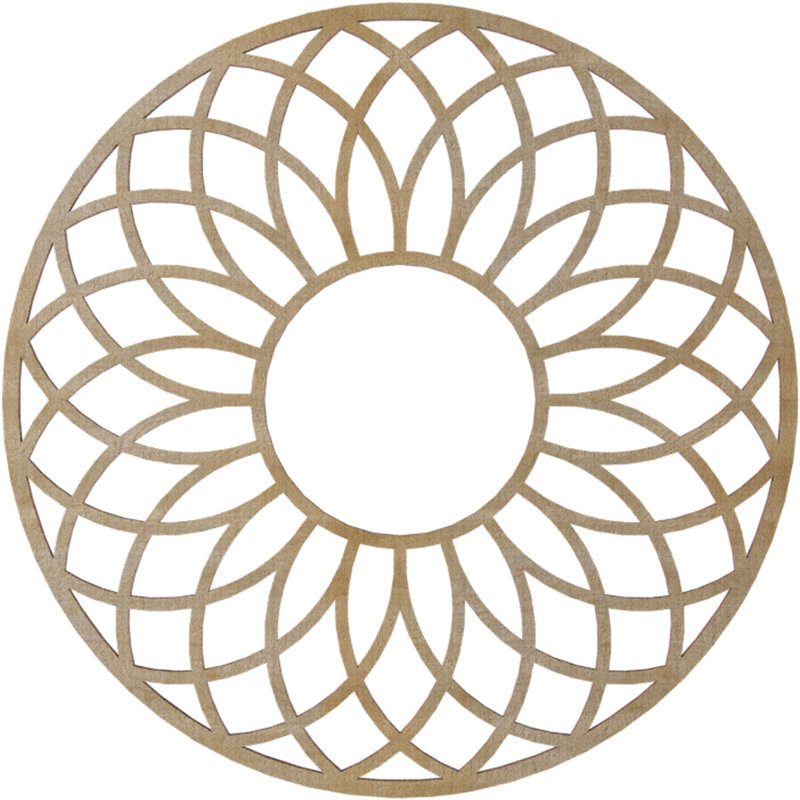 Médaillon de plafond 16 po x H 5 po x P 5 po x P 4 po, H 16 po x l 16 po x P 0,25 po, Noyer blanc