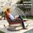Oversized Outdoor Rocking Chair 3-Piece Set with Cushions & Glass Side Table-694359639