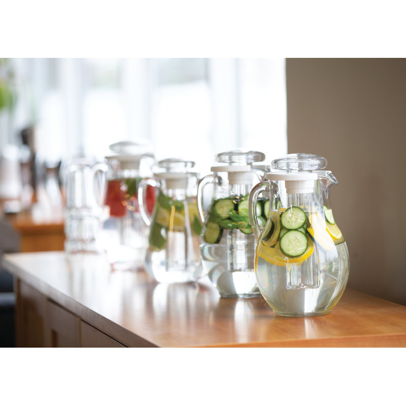 Clear Acrylic 3.3 Liter Pitcher with Ice Tube and Lid