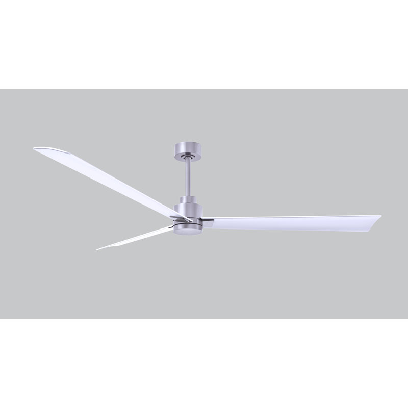 Ventilateur de plafond Alessandra 72, Nickel brossé, Blanc mat