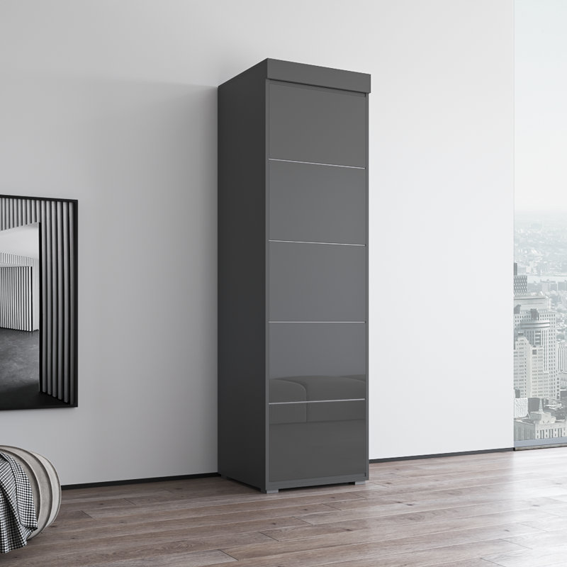 Garde-robe grise 23,2 po 3X Aria, gris, H 81 po x l 23 po x P 23 po