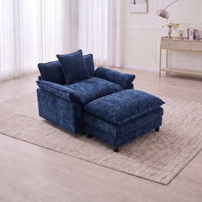 Chaise d'appoint 44,5 po avec repose-pieds, salon et chambre à coucher