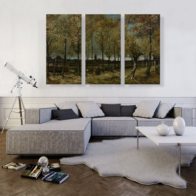 " Poplars Near Nuenen 1885 " by Vincent Van Gogh 3 - Pieces Painting Print