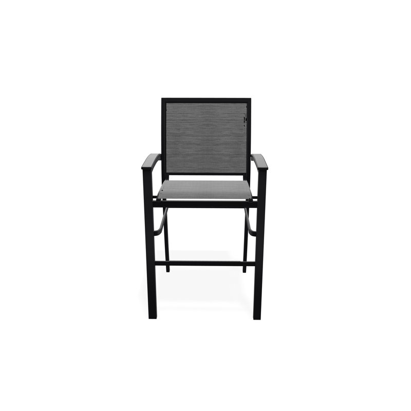 Chaise de café empilable en aluminium Bazza, Noir, Gris anthracite Collect