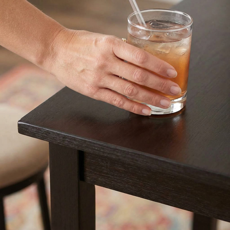 Hershman Solid Wood Base Dining Table, Antique Black