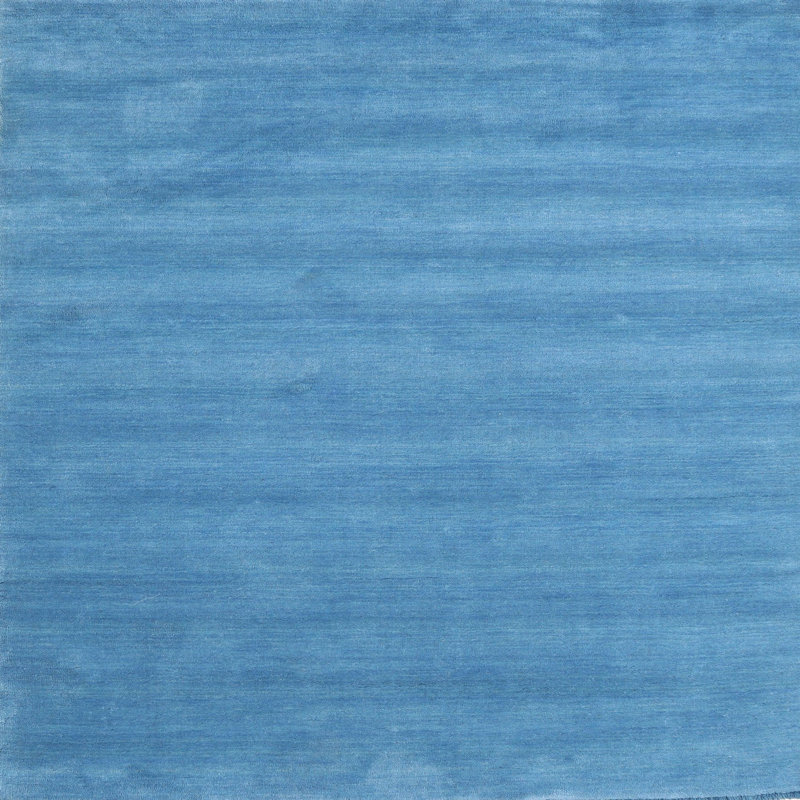 Tapis de zone bleu contemporain, Carré 5 pi