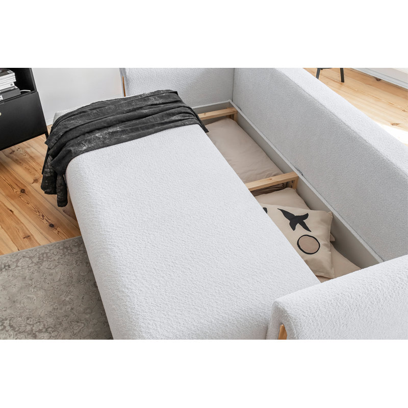 Ageeth Sofa Bed, Oak, Light Grey