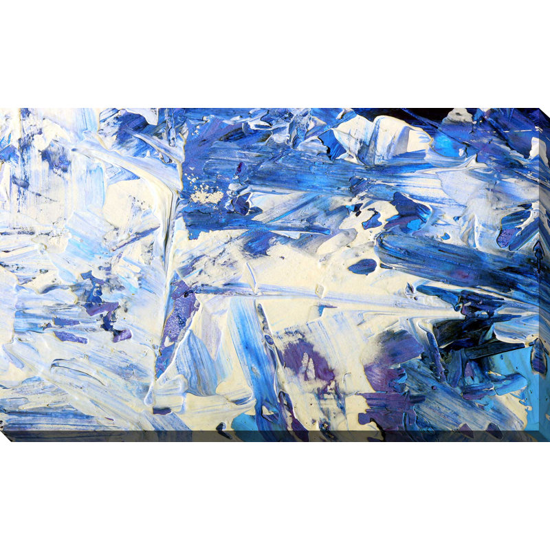 Bleu et blanc - reproduction sur toile tendue, H 24 po x l 40 po x P 1,5 po