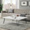 Table basse, plateau en marbre blanc naturel et noir