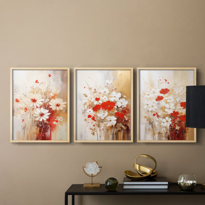Floral Study  Series  CXVI  -Set Of 3 Framed Giclee Prints -Ready to