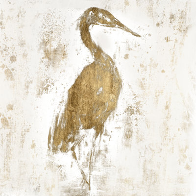 Gilded Heron I by Jennifer Goldberger - Wrapped Canvas Painting