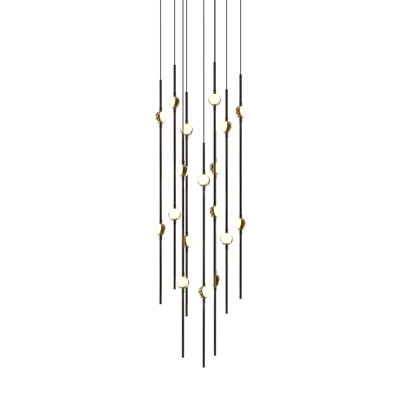 Constellation - Aries 12" Round LED Pendant - Espresso Black Fixture - 2200K - 120" Cable