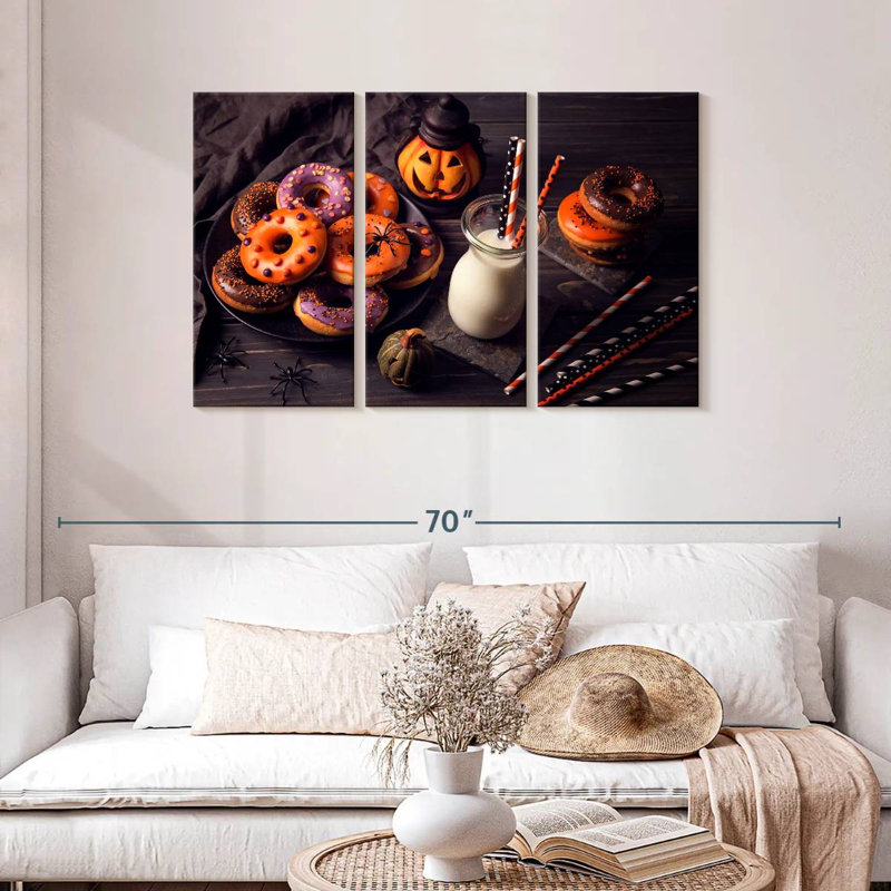 Halloween Donuts And Milk, 28" H x 45" W