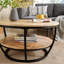 Afsar Solid Wood Round Coffee Table with Storage Shelf