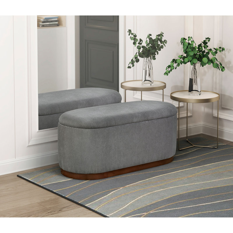 Revêtement en velours côtelé avec siège rembourré en mousse, Gris