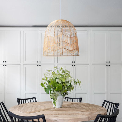 Luminaire suspendu en forme de dôme naturel à 1 lumière Fowey