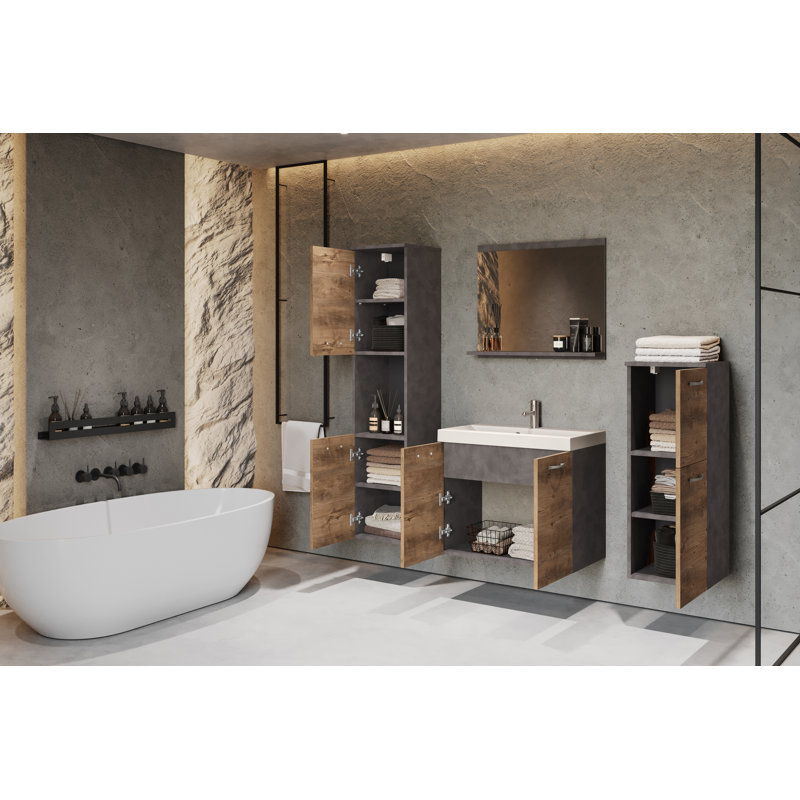 MALAGA Bathroom Furniture Suite, Brown