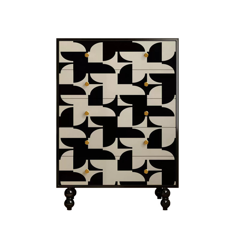 Commode d'appoint de rangement moderne à cinq tiroirs