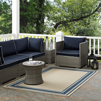 Rim Solid Border 4x6 Indoor and Outdoor Area Rug
