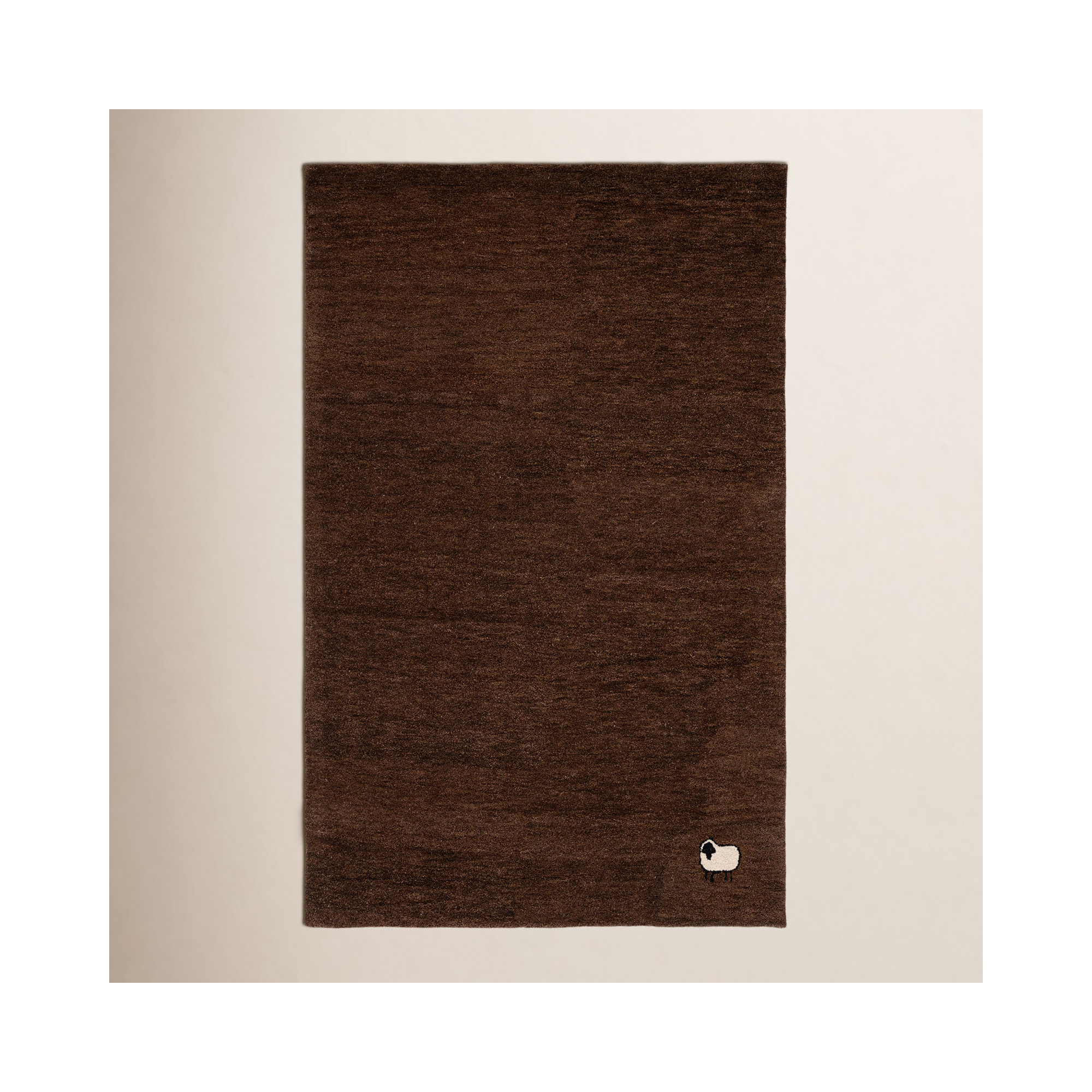 Racheal Handmade Brown Rug, Rectangle 6' x 9'
