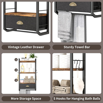 3 Tier Bathroom Towel Rack Shelf