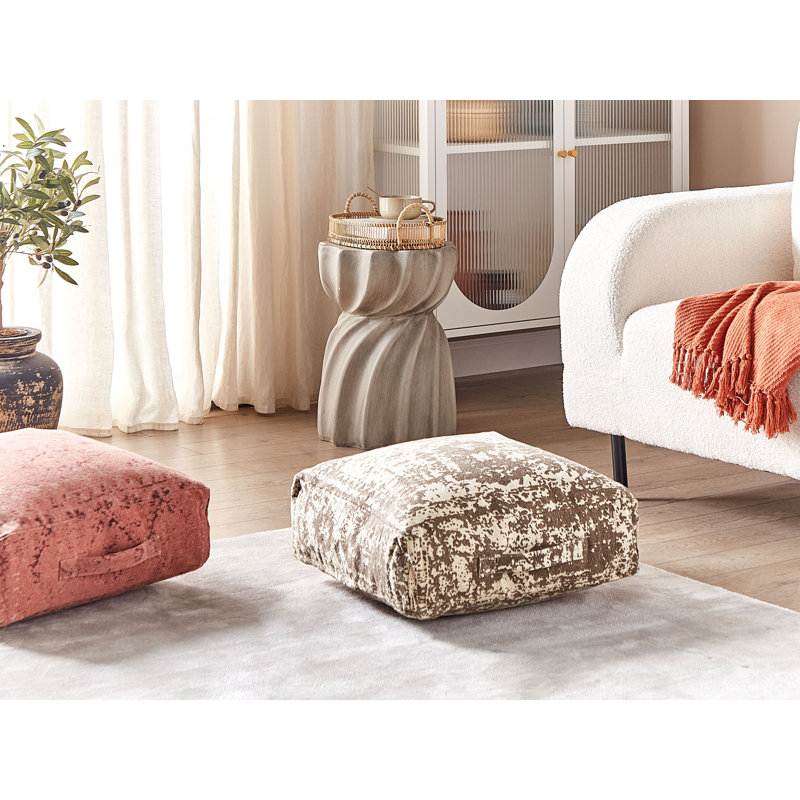 Crosthwait 50cm Wide Square Abstract Pouffe Ottoman
