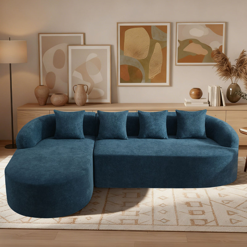 Canapé modulaire Curved Cloud, Blue Chenille