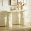 Console de 53,94 pouces de conception moderne, table en imitation pierre, table d'entrée en fibre de verre avec pieds irréguliers pour le salon, couloir