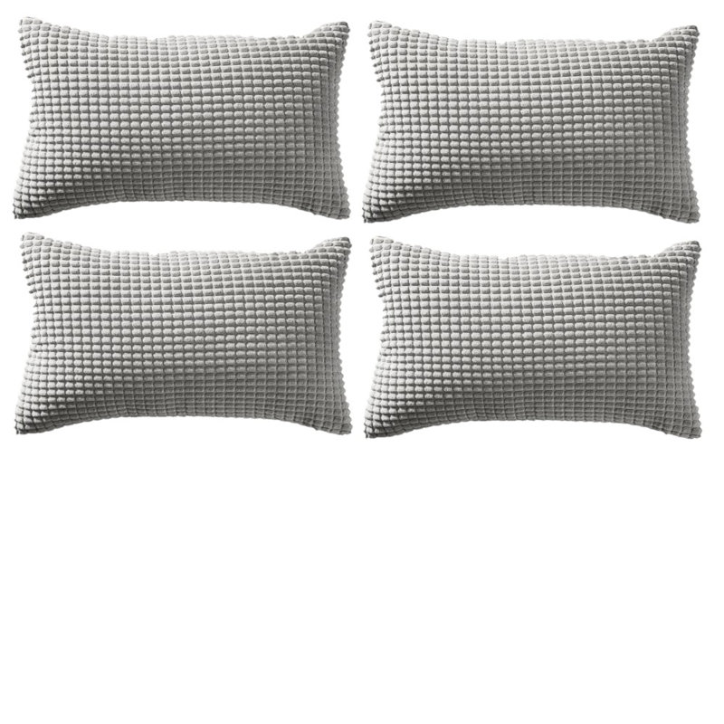 Coussin Houndstooth, Gris clair