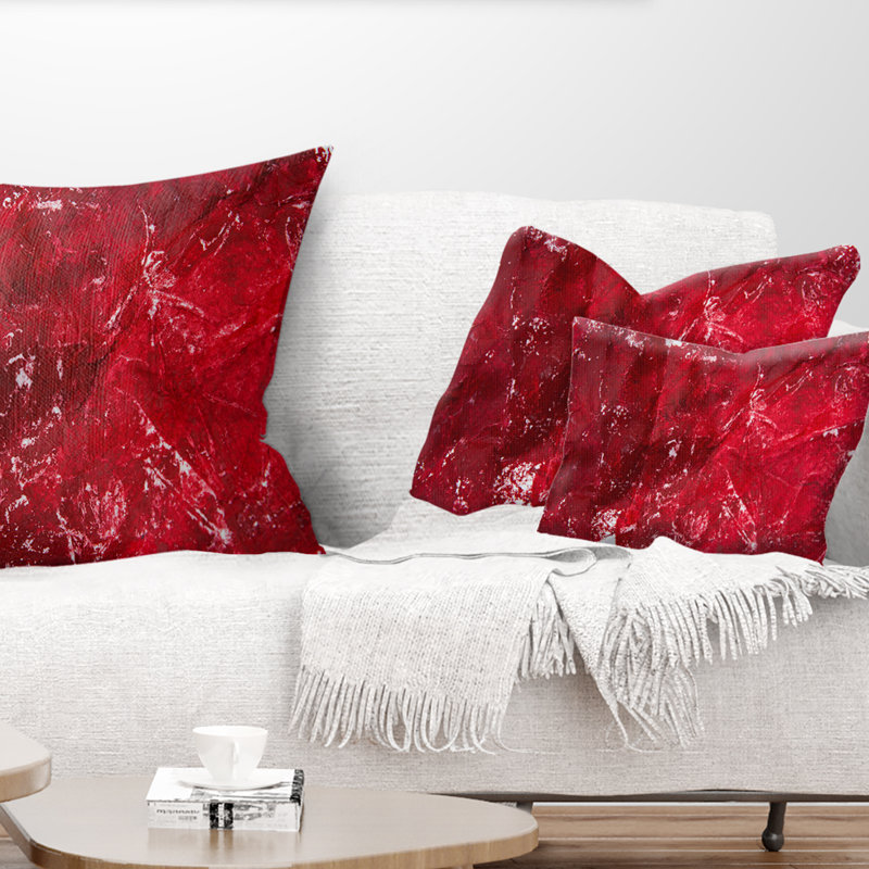 Abstract Red Texture - Abstract Printed Pillow